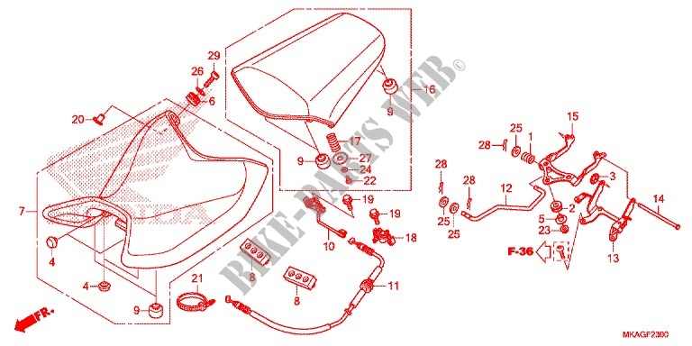 SINGLE SEAT (2) for Honda NC 750 S DCT SPECIAL 2017