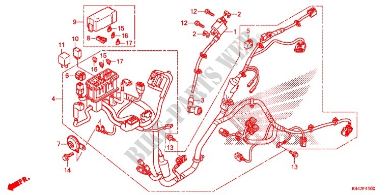 WIRE HARNESS/BATTERY for Honda VISION 110 2018