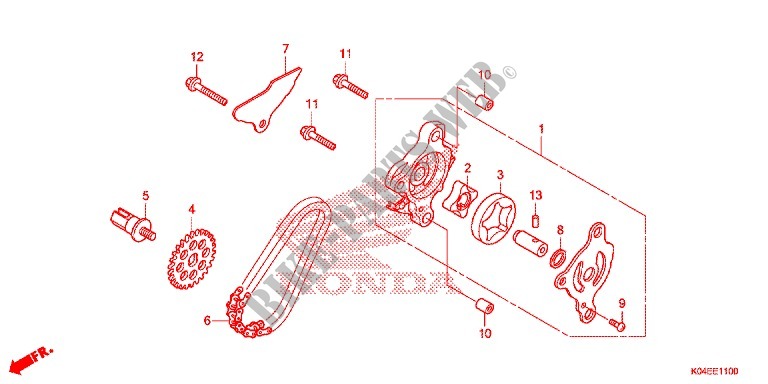 CRANKCASE   OIL PUMP for Honda FORZA 300 2017