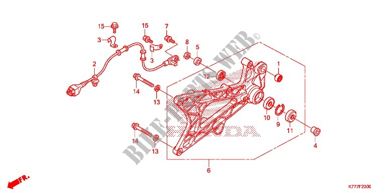 SWINGARM   CHAIN CASE for Honda SH 125 ABS D TOP BOX 2017