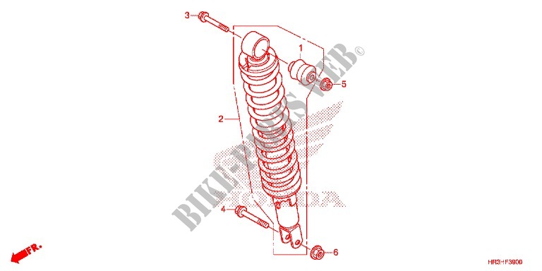 REAR SHOCK ABSORBER (2) for Honda FOURTRAX 420 RANCHER 4X4 ES RED 2017