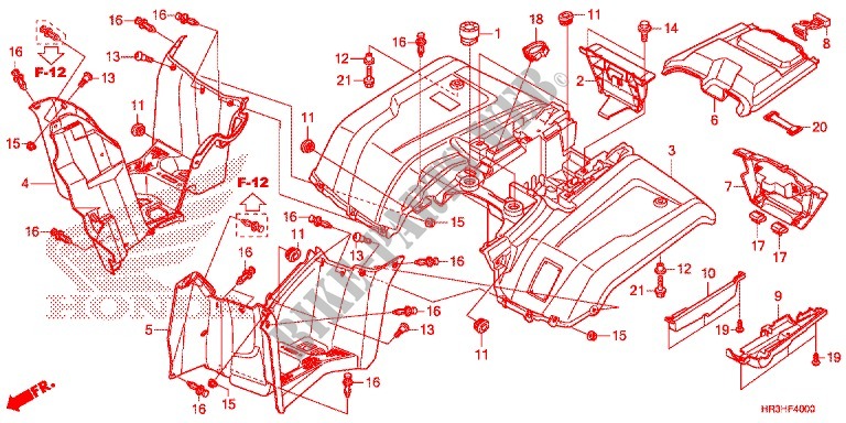 REAR FENDER for Honda FOURTRAX 420 RANCHER 4X4 EPS Manual Shift 2017