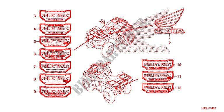 STICKERS for Honda FOURTRAX 420 RANCHER 2X4 Electric Shift 2017
