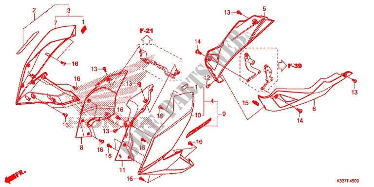 RADIATOR SIDE PANELS   BELLY PAN for Honda CB 300 F ABS 2015