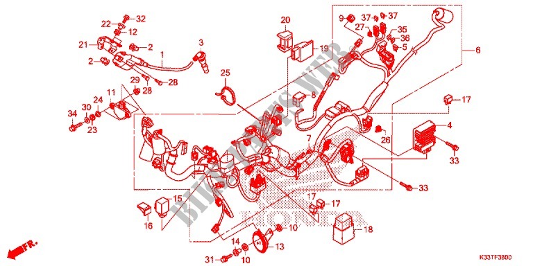 WIRE HARNESS/BATTERY for Honda CB 300 F ABS 2015