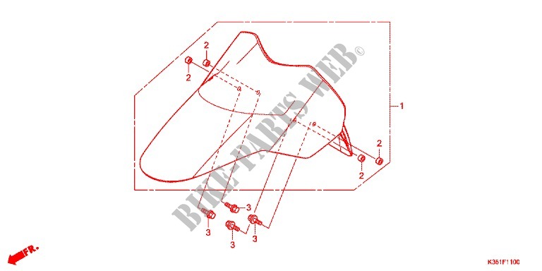 FRONT FENDER for Honda FOURTRAX 500 FOREMAN 4X4 IRS PS 2017