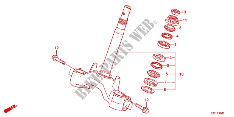 STEERING STEM for Honda PCX 125 SPECIAL EDITION 2017