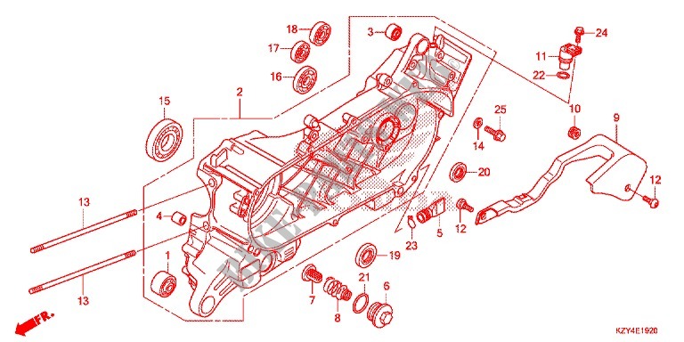 LEFT CRANKCASE for Honda PCX 150 2013