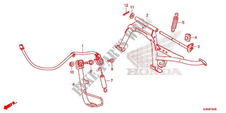 MAIN STAND   BRAKE PEDAL for Honda PCX 150 2016