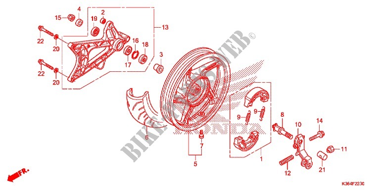 REAR WHEEL   SWINGARM for Honda PCX 150 2016
