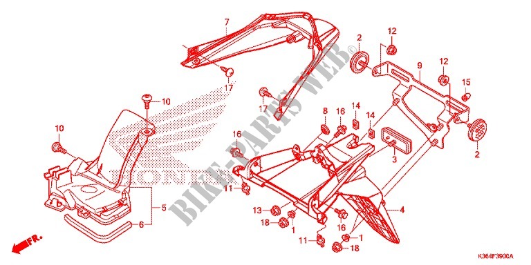REAR FENDER for Honda PCX 150 2016