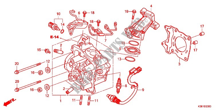CYLINDER   HEAD for Honda PCX 150 RED 2015