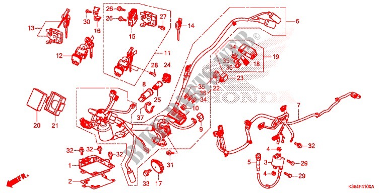 WIRE HARNESS/BATTERY for Honda PCX 150 2018