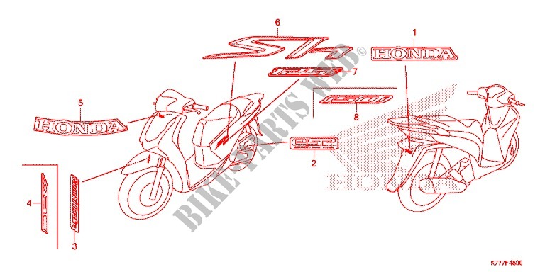 STICKERS for Honda SH 150 ABS D 2017