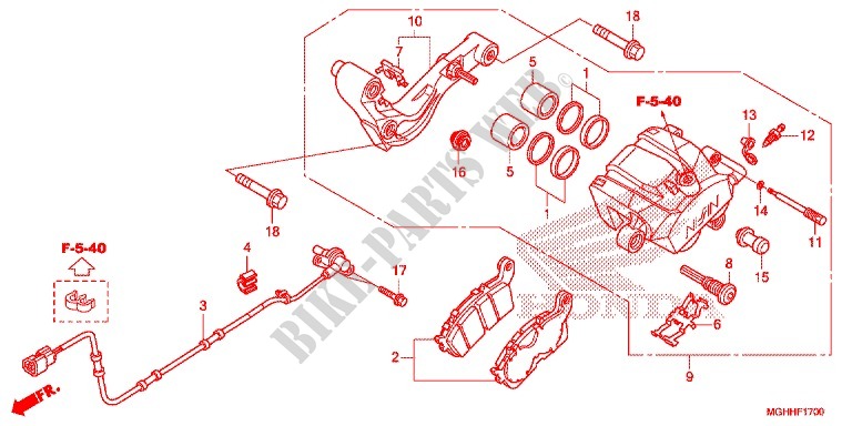 REAR BRAKE CALIPER for Honda CROSSTOURER 1200 2018