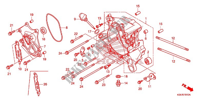 RIGHT CRANKCASE for Honda PCX 125 2017