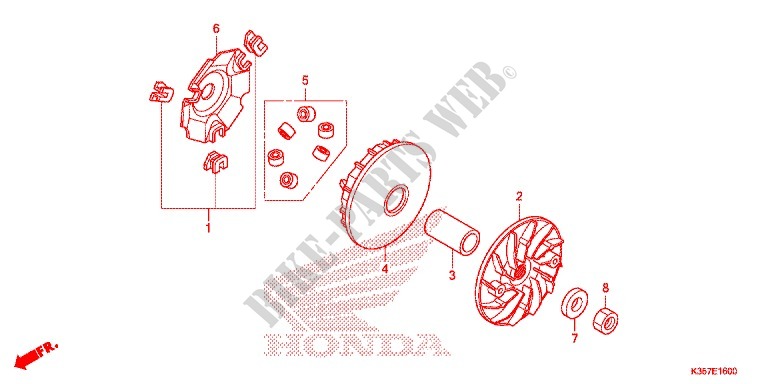 VARIATOR   KICK STARTER SPINDLE for Honda PCX 125 2018 2018