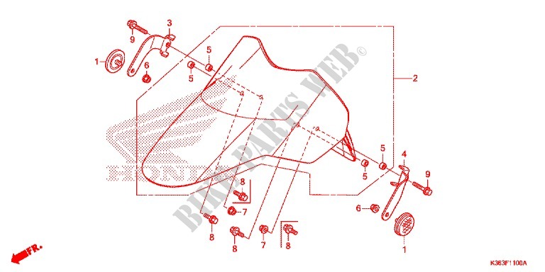 FRONT FENDER for Honda PCX 150 SPECIAL EDITION 2017