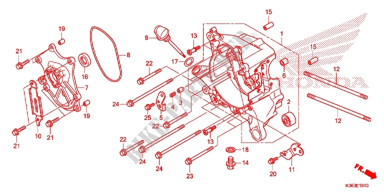 RIGHT CRANKCASE for Honda PCX 150 SPECIAL EDITION 2017