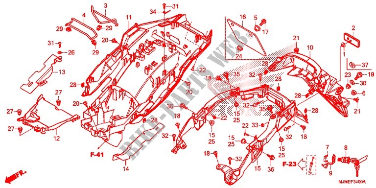 REAR FENDER for Honda CROSSRUNNER 800 2017