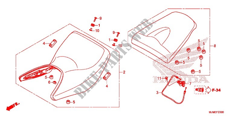 SINGLE SEAT (2) for Honda CROSSRUNNER 800 2017