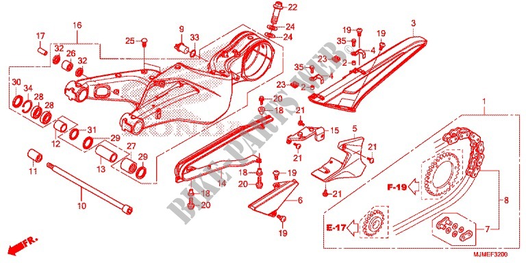 SWINGARM   CHAIN CASE for Honda CROSSRUNNER 800 2017