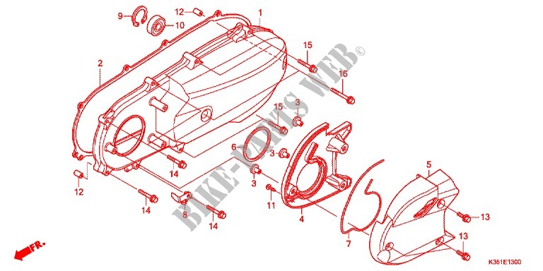 LEFT COVER for Honda PCX 125 SILVER 2016