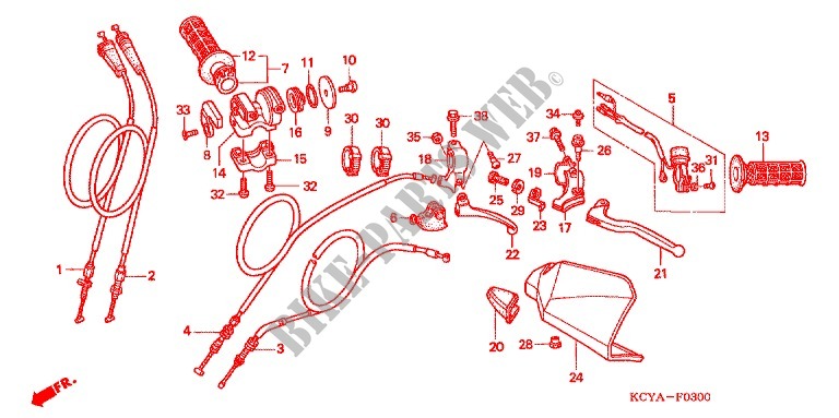 LEVER   SWITCH   CABLE (1) for Honda XR 400 2004