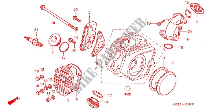 CYLINDER HEAD COVER for Honda XR 50 2001