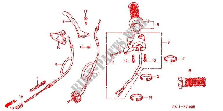 LEVER   SWITCH   CABLE (1) for Honda XR 50 2001