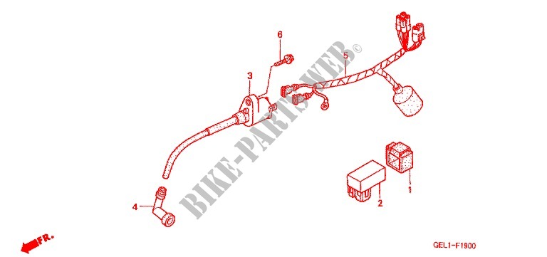 WIRE HARNESS/BATTERY for Honda XR 50 2001