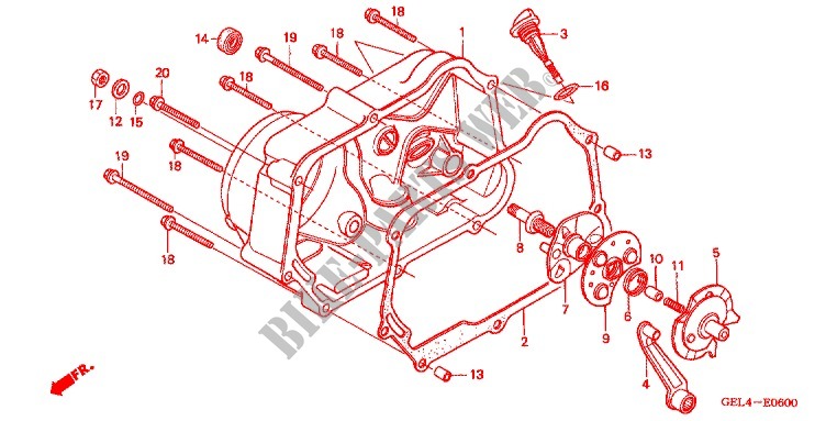 RIGHT CRANKCASE COVER for Honda XR 50 2000