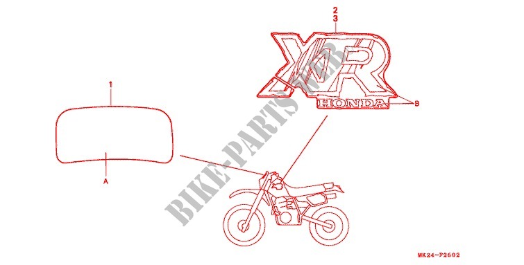 STICKERS ('92) for Honda XR 600 R 1992