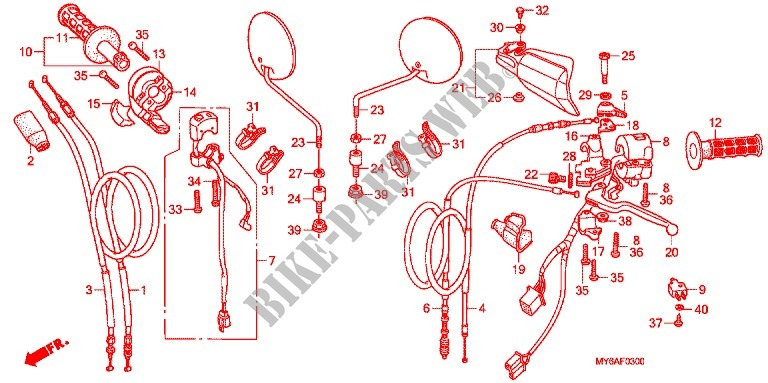 HANDLE SWITCH   CABLE   GRIP for Honda XR 650 L 2006
