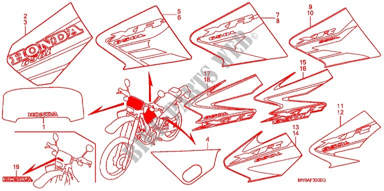 STICKERS for Honda XR 650 L 2006