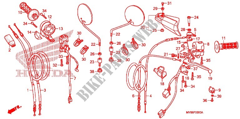 LEVER   SWITCH   CABLE (1) for Honda XR 650 L 2009