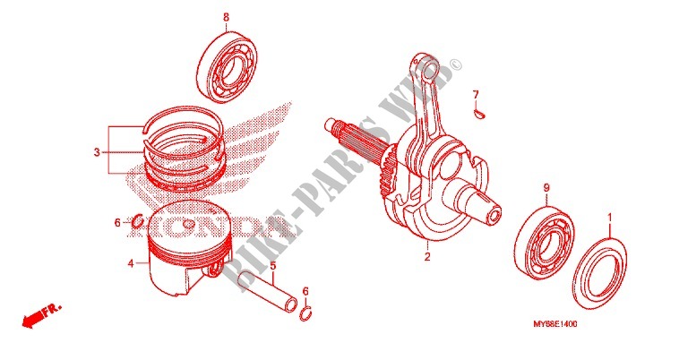 CRANKSHAFT for Honda XR 650 L 2012