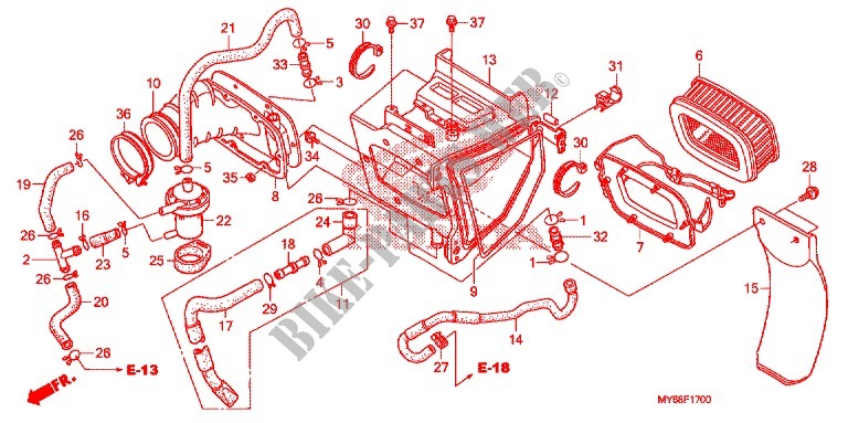 FRONT COVER   AIR CLEANER for Honda XR 650 L 2013