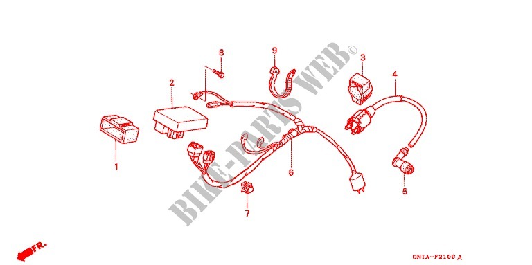 WIRE HARNESS/BATTERY for Honda XR 80 2002