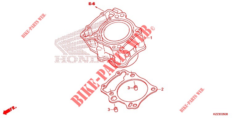 CYLINDER for Honda CRF 250 M RED 2015