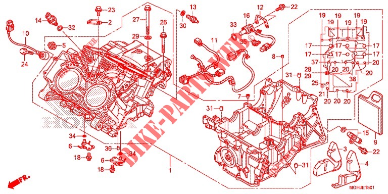 CRANKCASE (VFR1200XD/XDA/XDS) for Honda CROSSTOURER 1200 DCT 2018