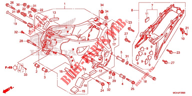 FRAME for Honda CROSSTOURER 1200 DCT 2018