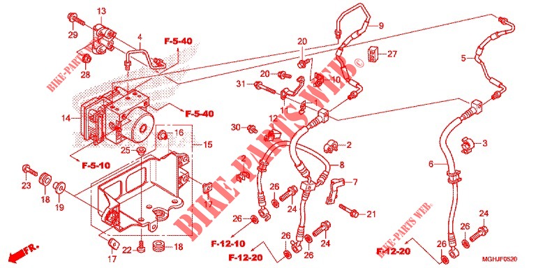 FRONT BRAKE MASTER CYLINDER   ABS MODULATOR for Honda CROSSTOURER 1200 DCT 2018