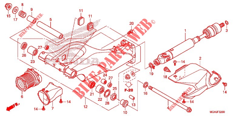 SWINGARM   CHAIN CASE for Honda CROSSTOURER 1200 DCT 2018