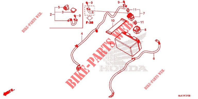 TOOLS   BATTERY BOX for Honda CBR 650 F RED 2018