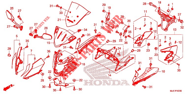 FRONT COWL for Honda CBR 650 F 2018