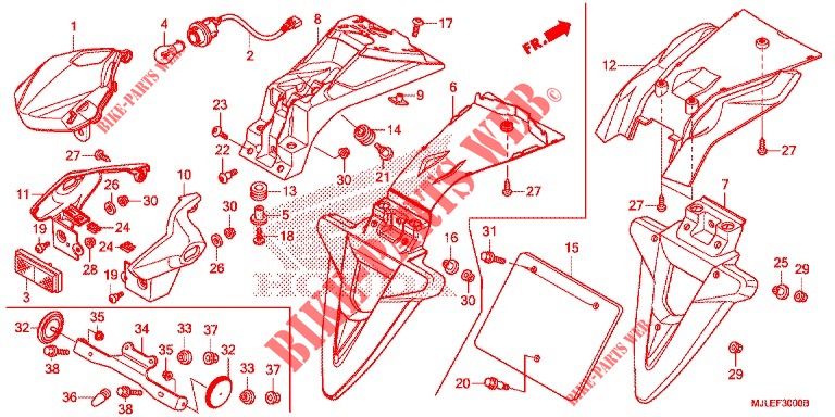 TAILLIGHT   LICENSE PLATE LIGHT for Honda NC 750 S ABS 2014
