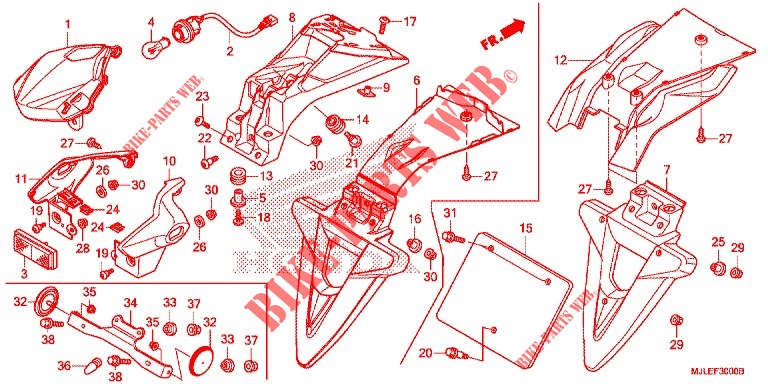 TAILLIGHT   LICENSE PLATE LIGHT for Honda NC 750 S DCT 2014