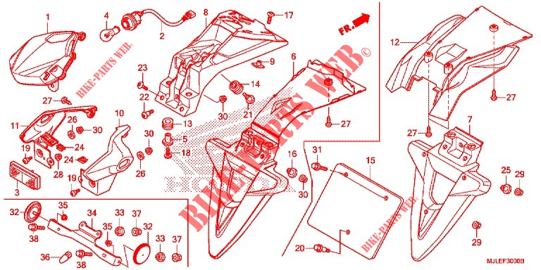 TAILLIGHT   LICENSE PLATE LIGHT for Honda NC 700 ABS DCT 2014