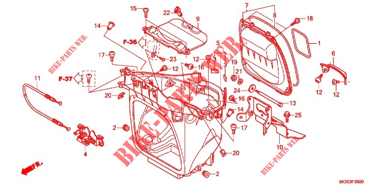 LUGGAGE BOX for Honda NC 700 X 35KW 2013